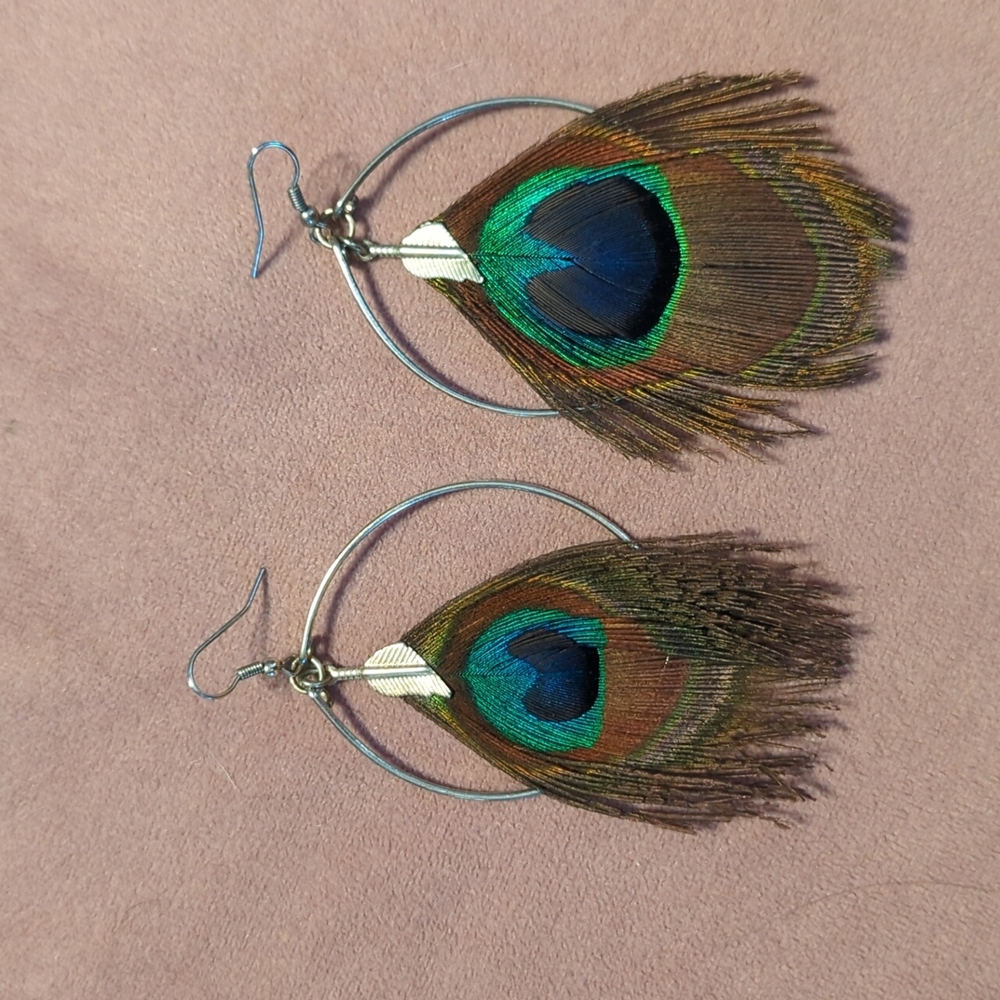 Peacock Feather Earrings